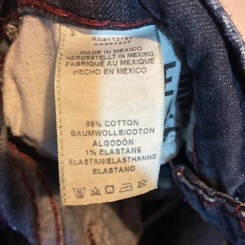 True Religion Geno Jeans Mens 31 [33x33] Relaxed Slim Super T No Flap Red Stitch